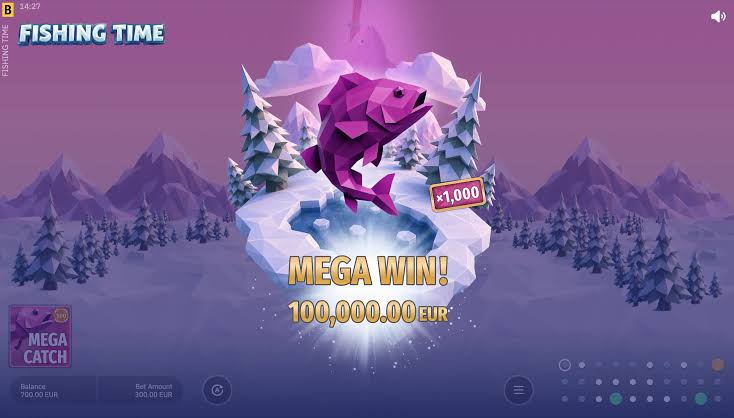 Mega Catch multiplier landing on the Fishing Time wheel by BGaming
